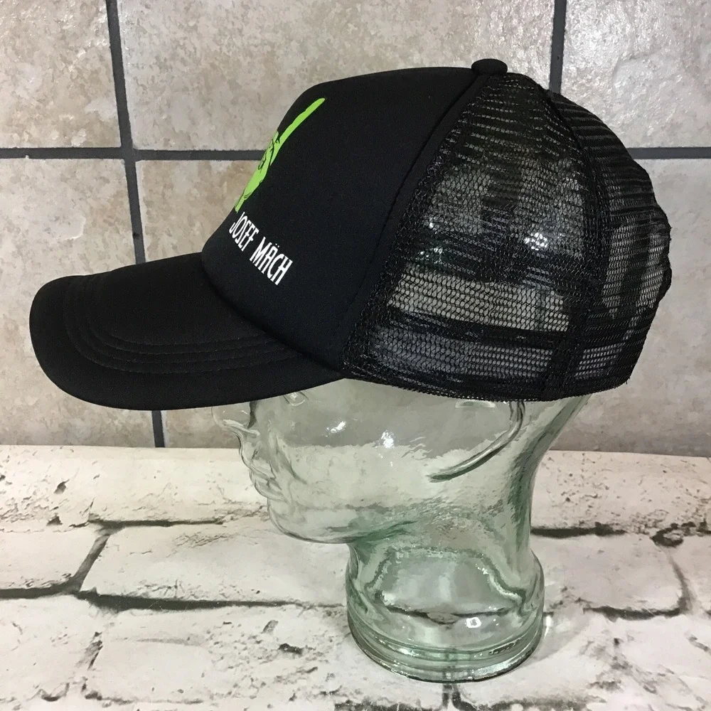 Josef Mach Hat Black Green Rock-On Hand Snapback Trucker Style‎ Ball Cap